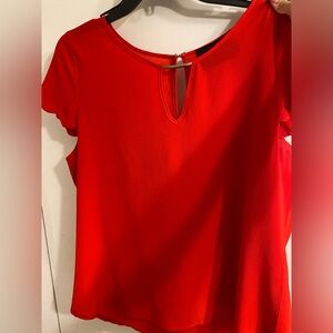 Vibrant Red Blouse with gold detail